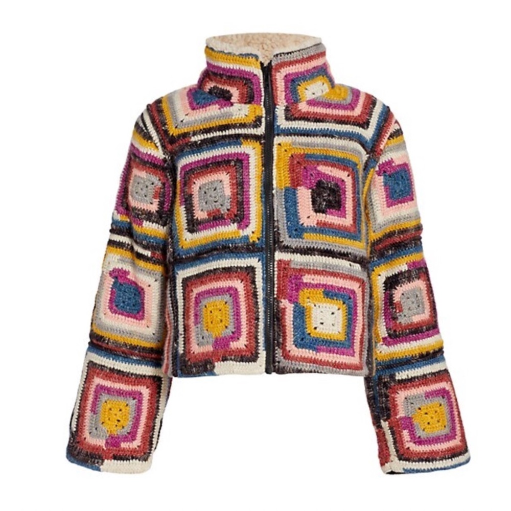 RARE! BNWT!  "Sea" Bette Crochet-Knit Puffer Jacket Size M